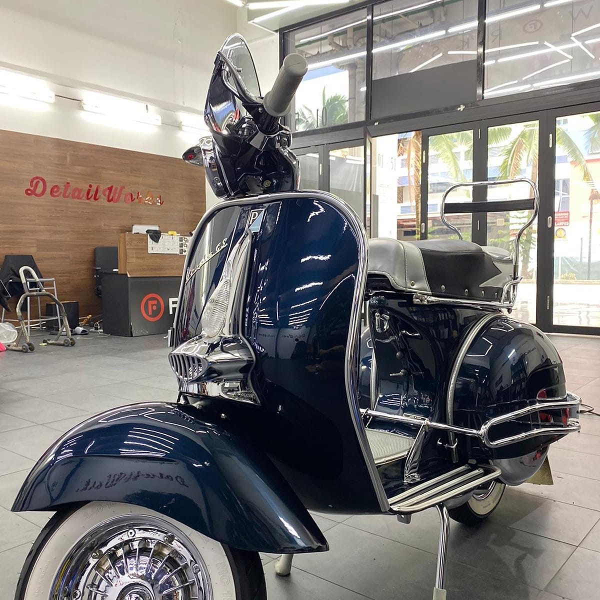 Vintage Vespa came in for a full detailing session and co...