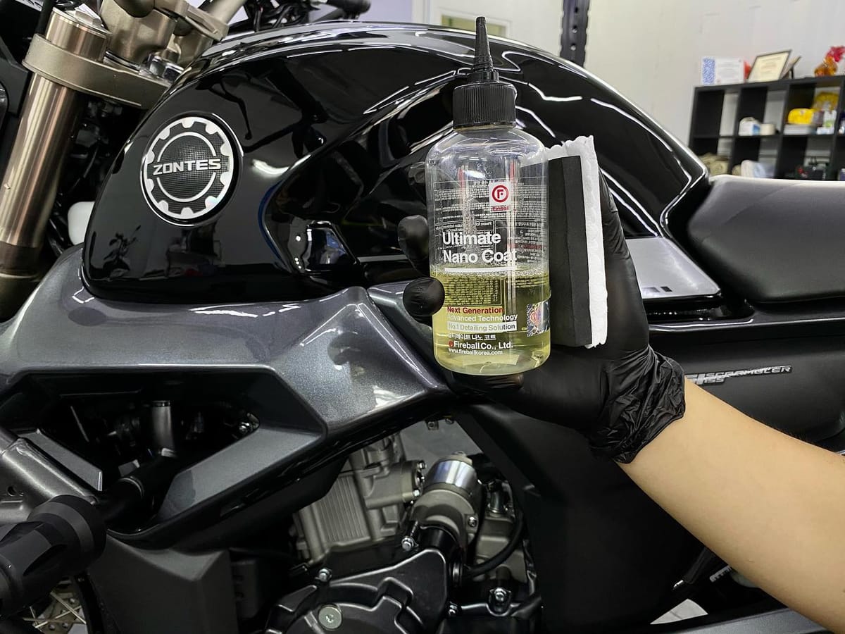 FIREBALL Nano Coating completed for Zontes Bike.