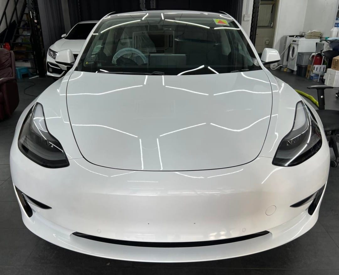 FIREBALL Paint Correction completed for Tesla Model 3.