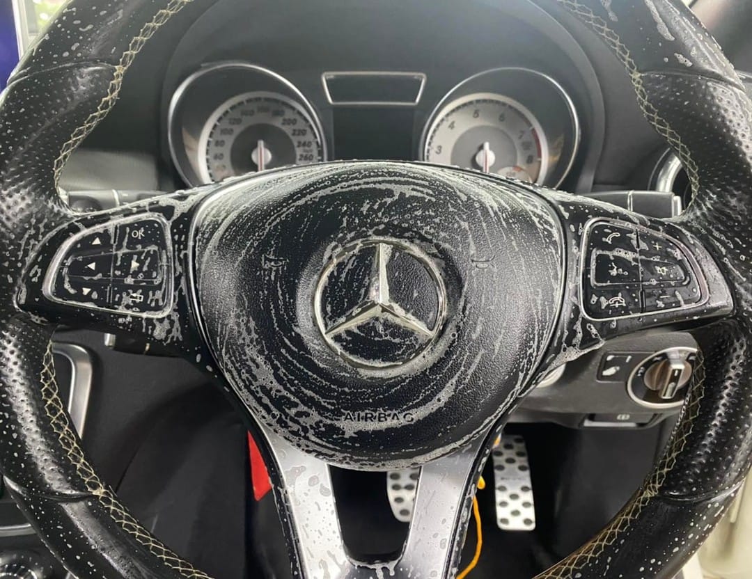 Interior Steam Cleaning & Wax Completed on Mercedes CLA180.