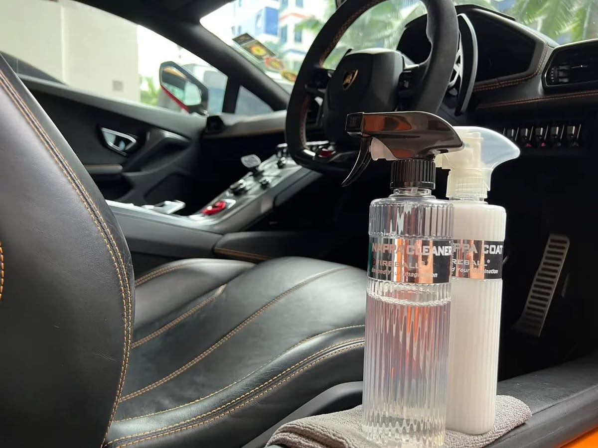 Interior Steam Cleaning Completed on Lamborghini Huracan.