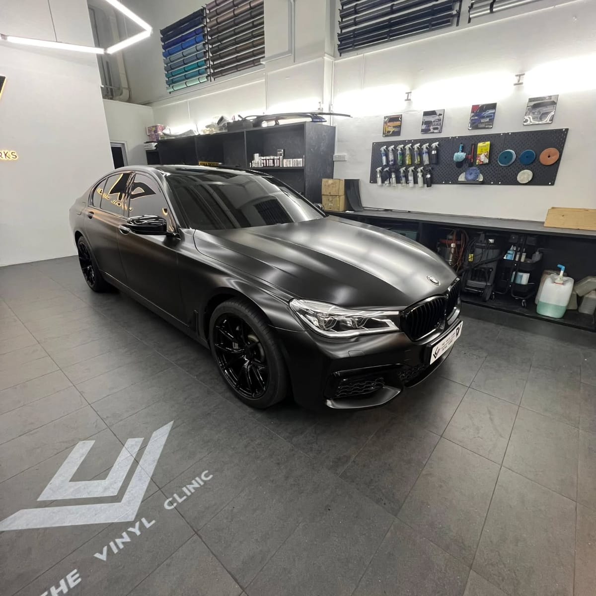 Satin black with chrome deletes and protected with Fireba...