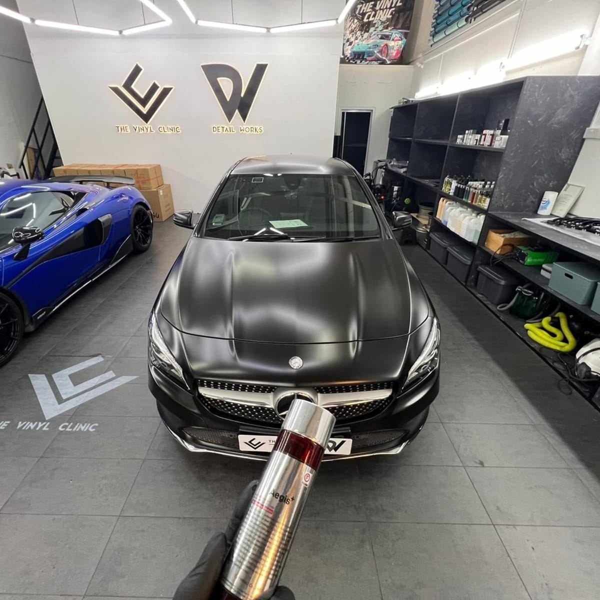 Fireball Aegis 7H Ceramic Coating on Satin Black.