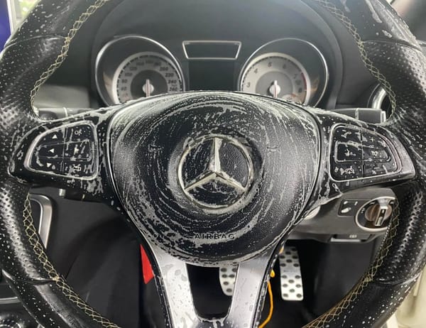 Interior Steam Cleaning & Wax Completed on Mercedes CLA180.