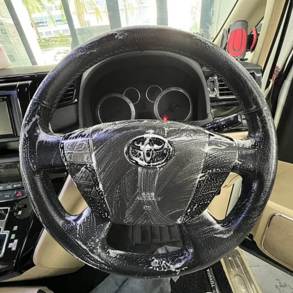 Interior Steam Cleaning  Completed on Toyota Vellfire.