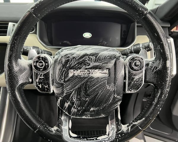 Interior Steam Cleaning Completed on Range Rover.